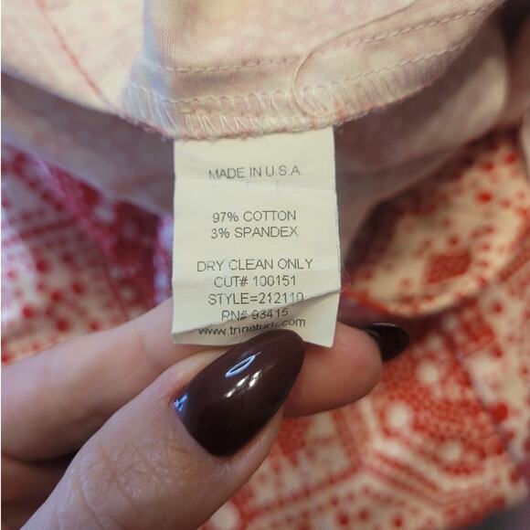 Trina Turk Geometric Print Cropped Kick-Flare Pants White Red – Size 6 NWOT - Picture 9 of 11